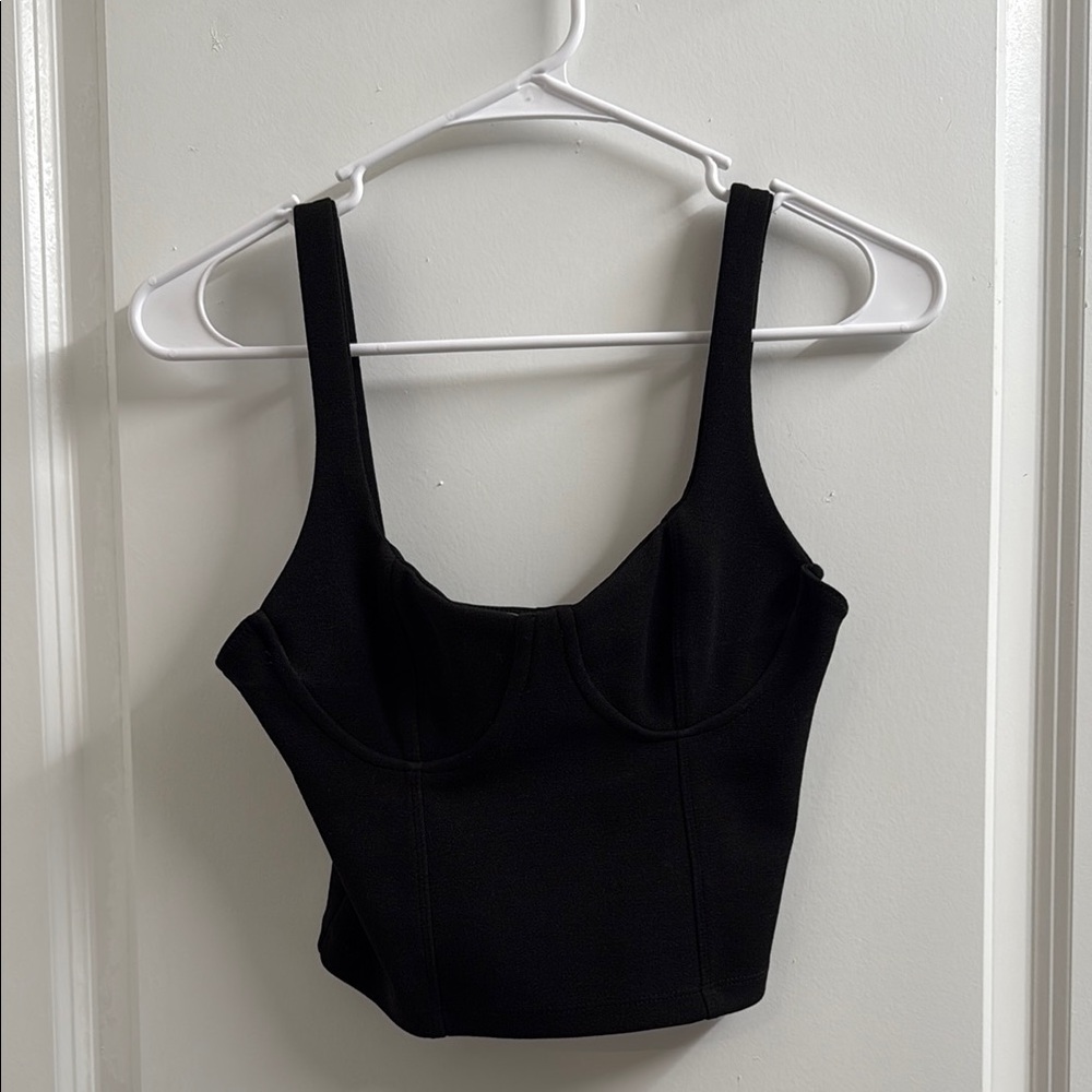Zara Black Bustier Fitted Tank Top